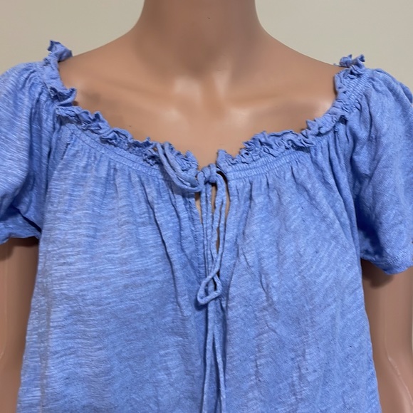 We the Free light blue off shoulder boho top size M - Picture 2 of 9